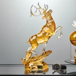 Crystal Deer Statue, Room Decor, Luxury Ornament, Acrylic Crafts Sculpture, Wine Cabinet Office Decoration, Nordic Artwork Gifts