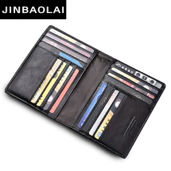 Hot Sale Genuine Leather Men's Passport Cover ID Card Case Purse Bank Credit Card Holder Travel Wallet For Male