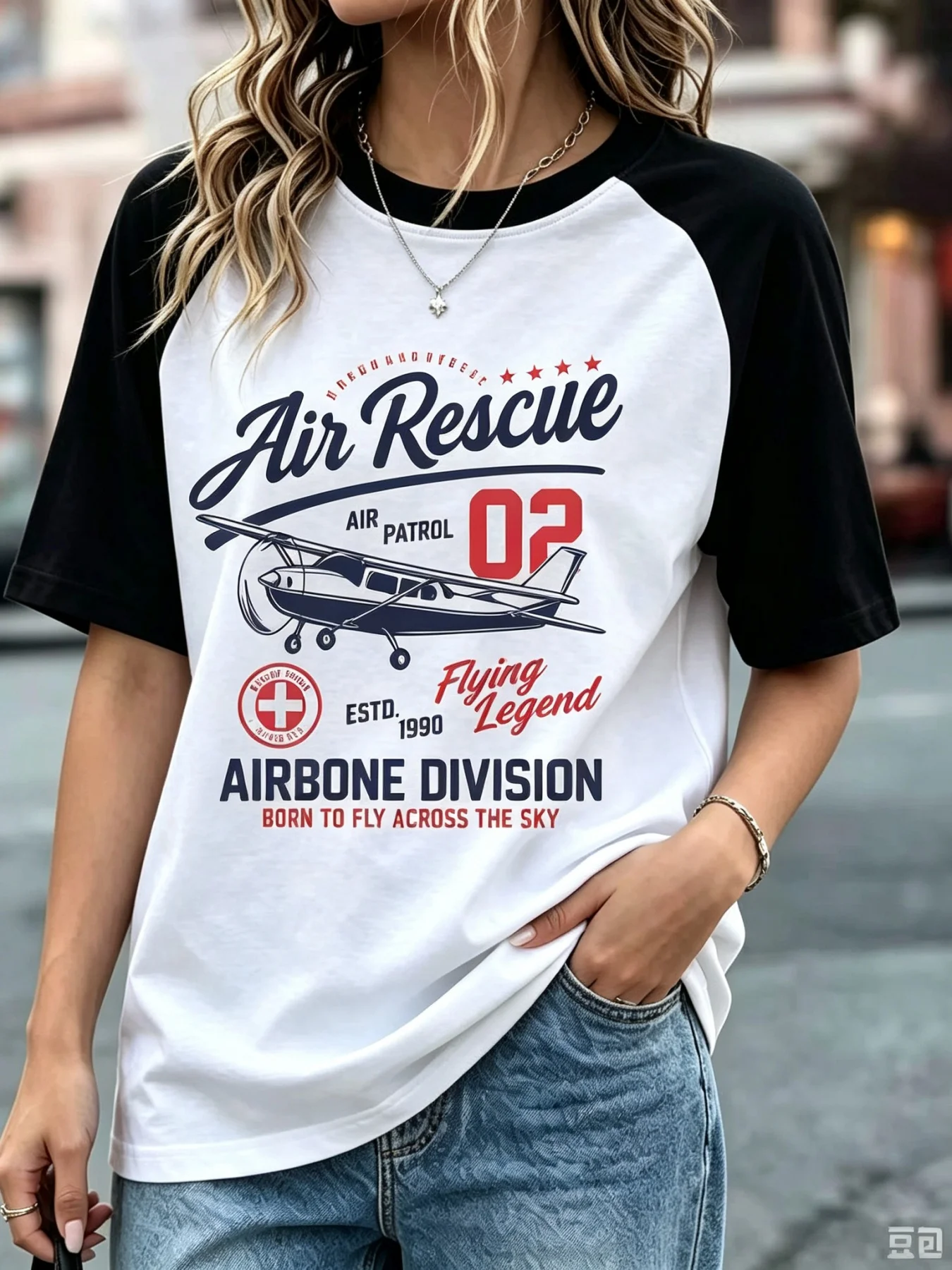Vintage Raglan Baseball T-Shirt Contrast Color Short Sleeve Tee Retro Graphic Heat Transfer Print Men Women Casual Streetwear Top