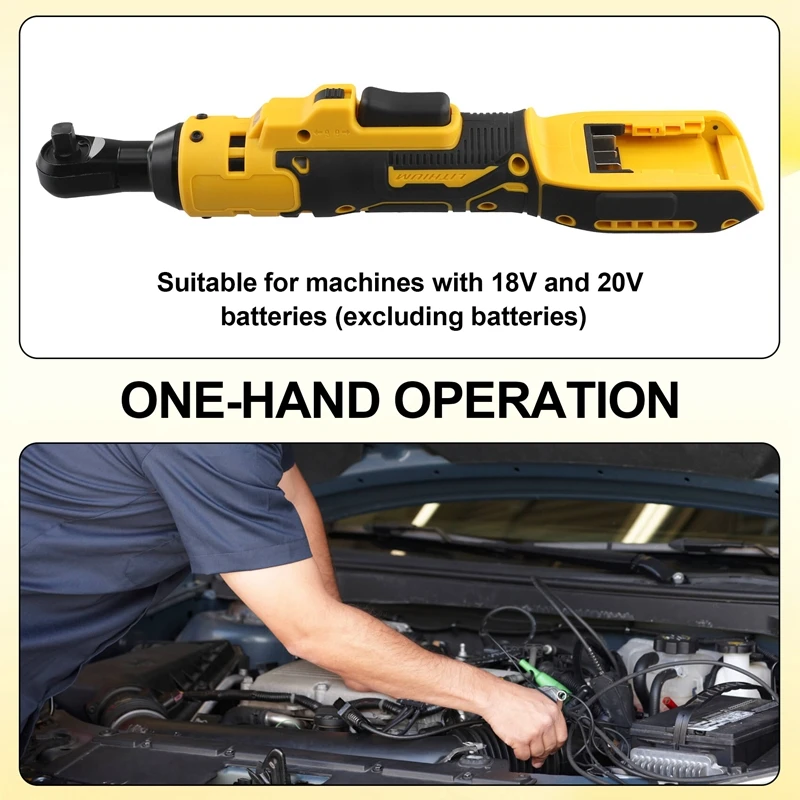 New-Electric Ratchet Wrench 220N.M Cordless Driver 3/8Inch Impact Removal Screw Nut Power Tools For Dewalt 18V 20V Battery