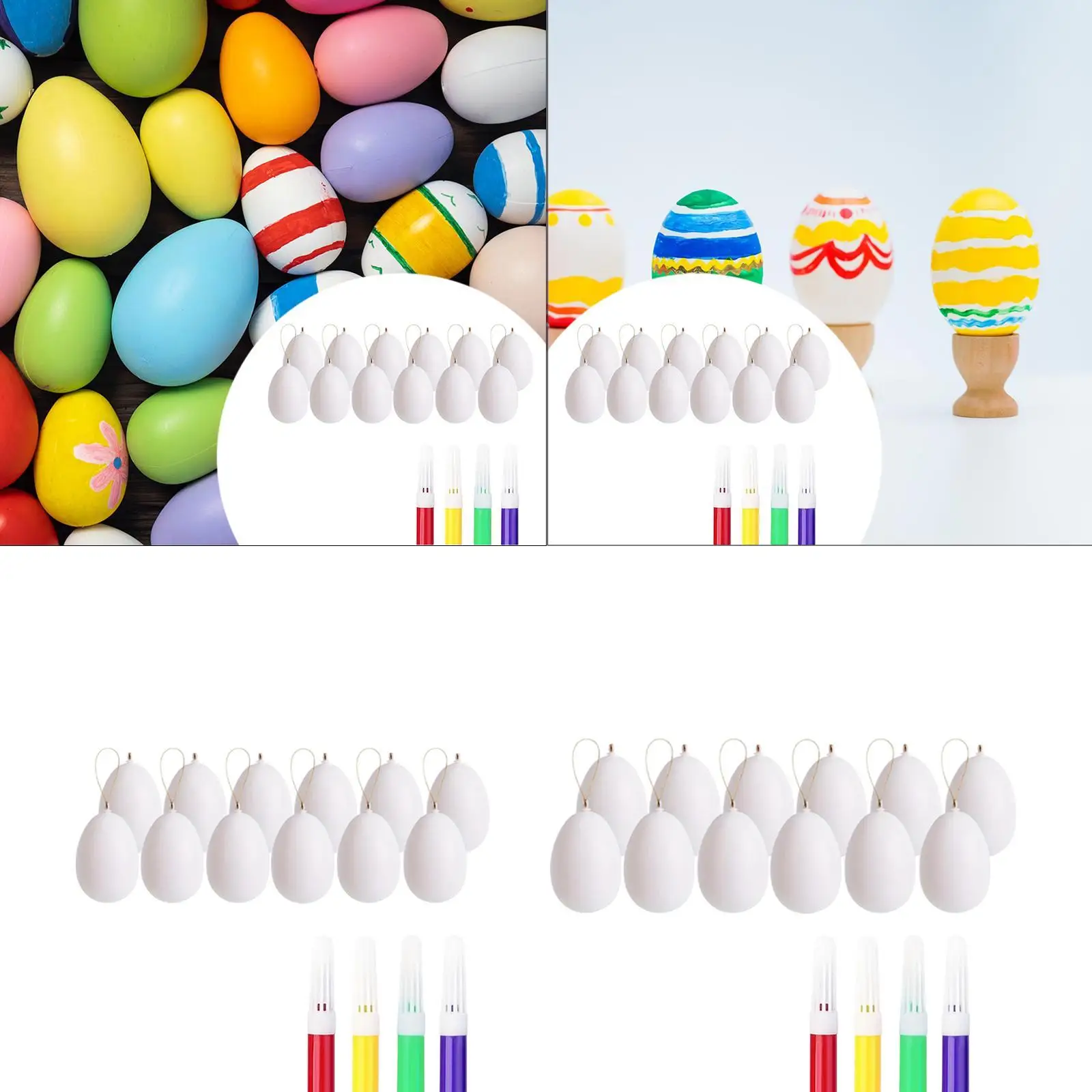 12x DIY Unpainted Easter Eggs Handmade for Painting Halloween Spring Easter