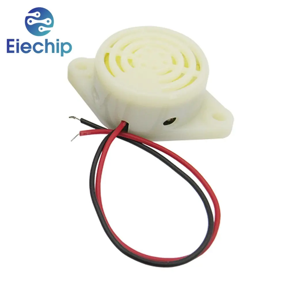 Zumbador electrónico de alto decibelio para Arduino, alarma de pitido intermitente, 3-24V, 12V, 95dB, 2 unidades por lote, SFM-27