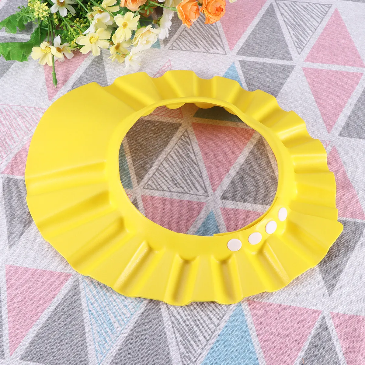 

Baby Adjustable Children's Shower Cap Yellow Soft Elastic Infant Shampoo Shield Hat Protect Hair Eyes Ears Bathing Head