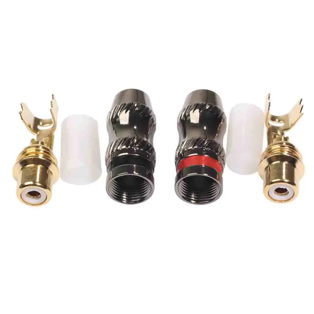 2PCS Gray Gold Plated For RCA Female Lotus Connectors for Coaxial and Audio Cables Zinc Alloy Shell Offers Reliable Shielding