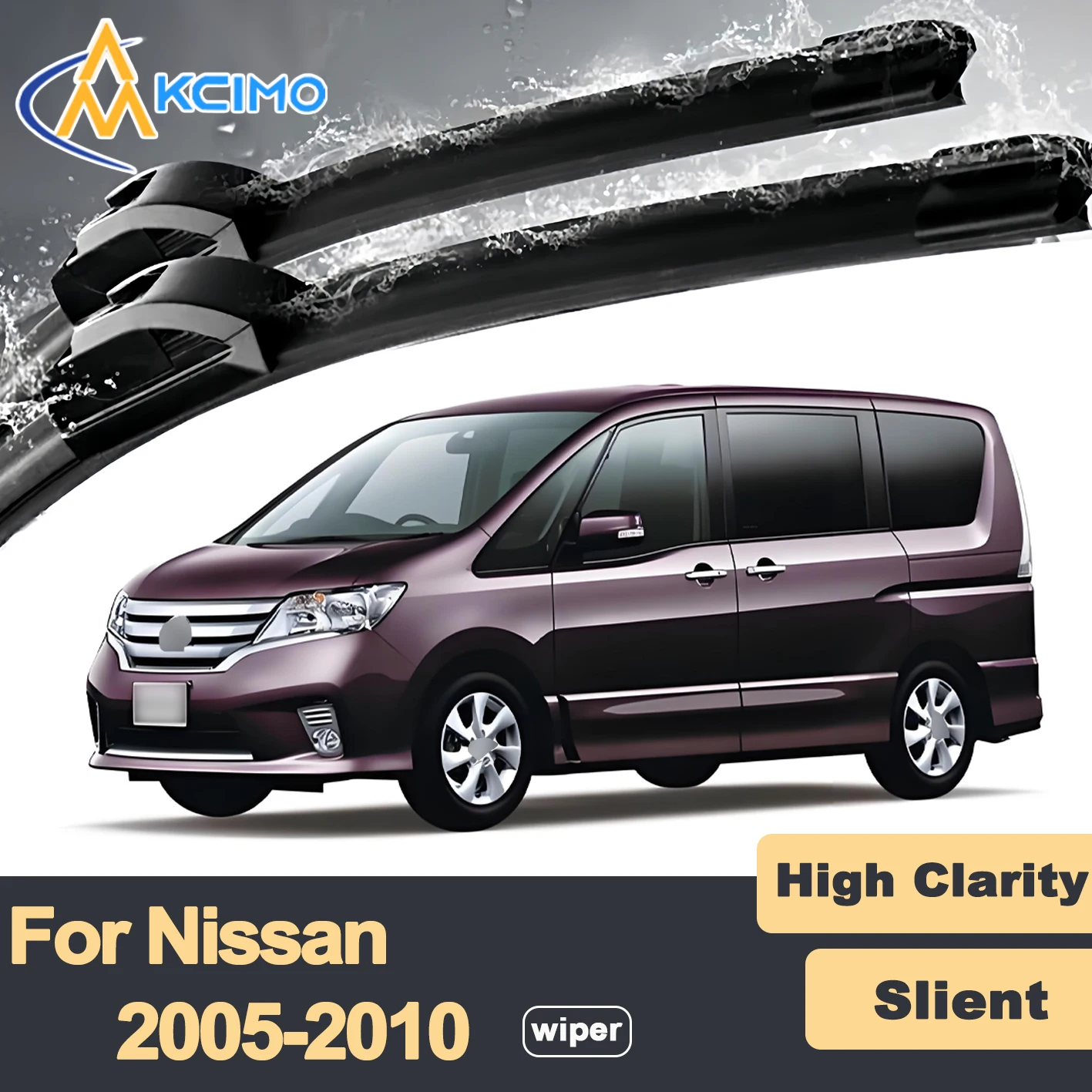 

Premium Rubber Durable Silent Windshield Wiper Blades 2pcs for Nissan Serena C25 2005-2010 Suzuki Landy Front Wiper Blades Set
