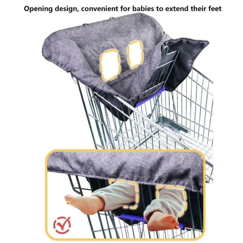 J15U Baby Shopping Cart Cover Secure & Soft Shopping Cart Liners Soft Cushioning Polyester Fiber Pad for Enhances Comfort