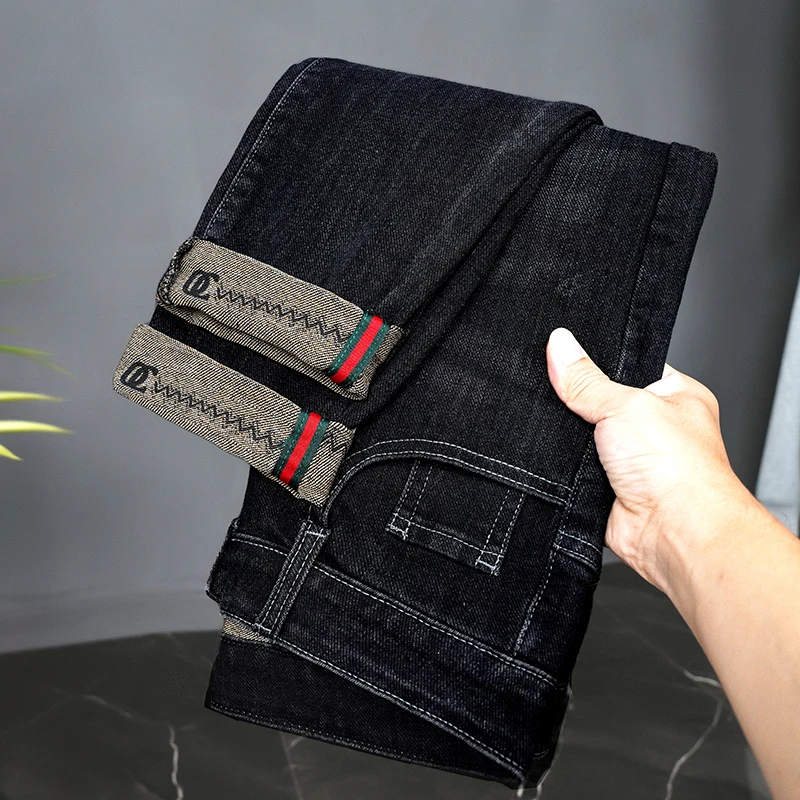 Ripped Regular Slim Fit Straight Jean Comfort Casual Autumn Fashion Denim Pant Classic Skinny Vintage Unisex Men Stretch Trouser
