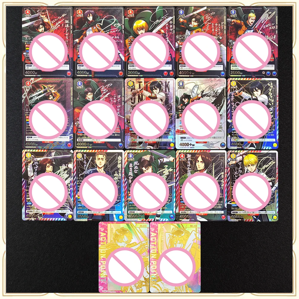 

Anime Goddess Story DIY ACG Advanced Sparkling Collectible Card Christmas Birthday Gift Mikasa Ackerman Eren Jaeger Armin Arlert