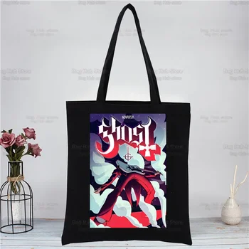Ghost band heavy metal banda de música predominante sacola de lona tote eco harajuku shopper sacos de ombro, navio da gota
