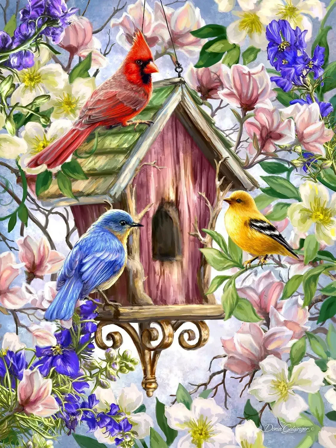 

120/300/500/1000 Pieces Adult Spring Bird Jigsaw Puzzle Stress Relief Entertainment Toys Landscape Paper Puzzles Christmas Gift