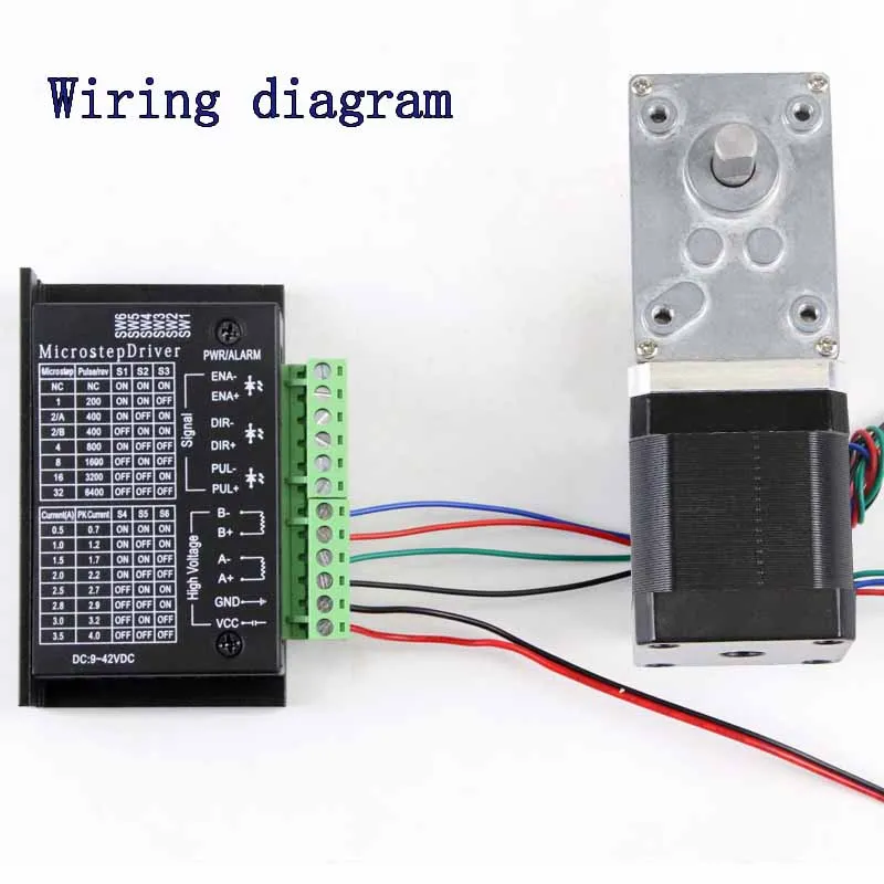 Deselerasi Hibrid 42 Set Driver Motor Stepper Torsi Besar Worm Gear Motor Deselerasi DC dengan Braket Motor Listrik DC