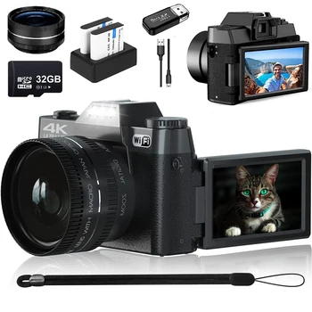 48MP Digital Photography Camera 4K WIFI Web Camcorder Vintage Vlog Video Recorder YouTube 16X Digital Zoom Camera 3