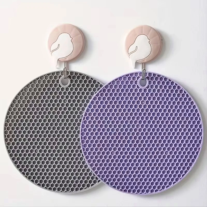 Round Honeycomb Silicone Placemat Non-slip Heat Resistant Ma