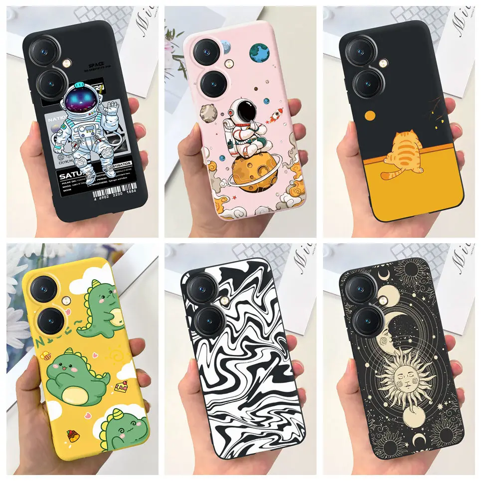 Soft Silicone Covers For Vivo Y27 Y36 4G 5G Case Bumper Shell Cartoon Child Fashion Soft TPU Silicone Etui For Vivo Y36 5G Y 27