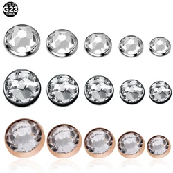 10Pcs G23 Titanium Micro Dermal Anchor Piercing Surface Internally Threaded Dermal Top Skin Diver Piercing Body Jewelry 14G