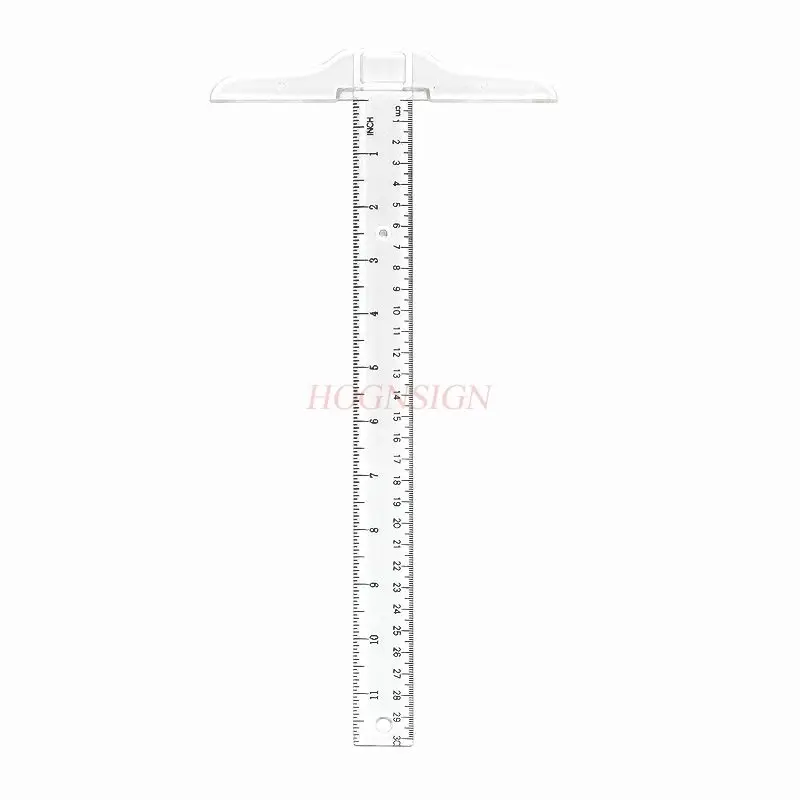 1pcs T-shaped ruler drawing design ruler drawing T-shaped ruler centimeter inch building right angle parallel line