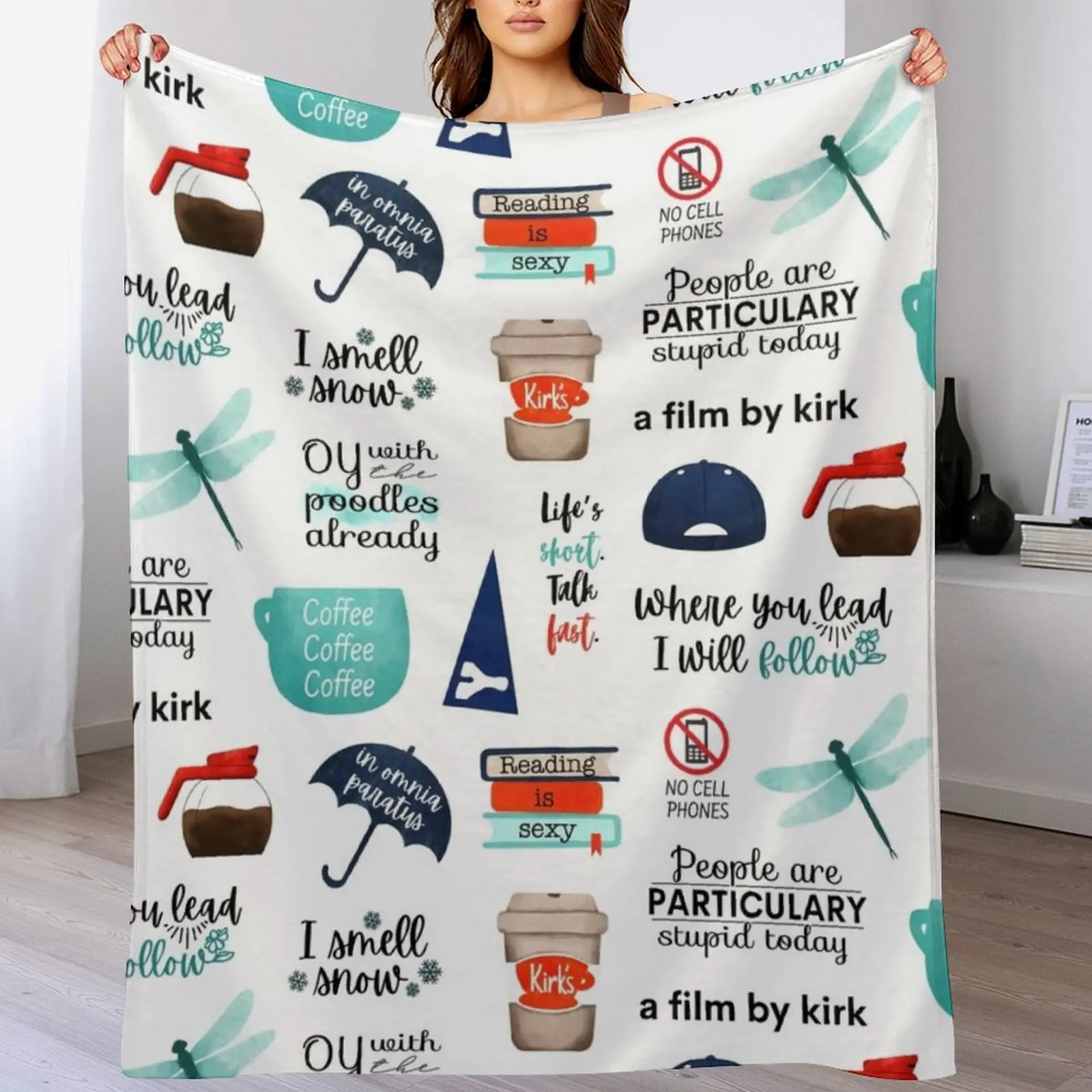 Bigger Sticker pack: I smell snow, In omnia paratus, a film by kirk Throw Blanket Flannel Picnic funny gift Blankets