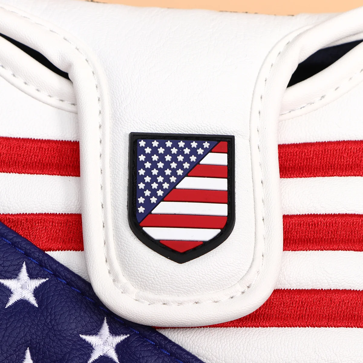 

Mallet Putter Cover Headcover Protector Pu American Flag Embroidery Pattern Smooth Fit Scratch