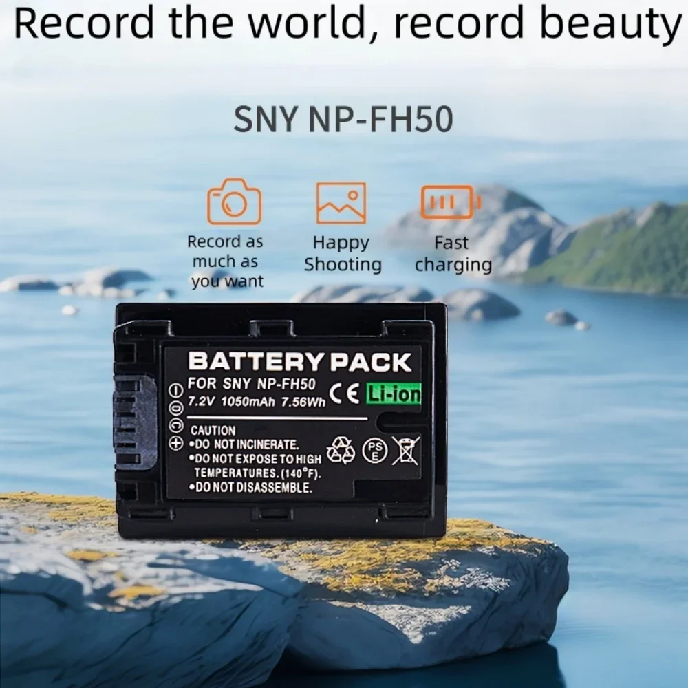 NP-FH50 Digital Camera Battery 1050mAh NP-FH50 Rechargeable Battery, Suitable for Sony HX100 200 A230 A330 A290 A390 DSC-HX100