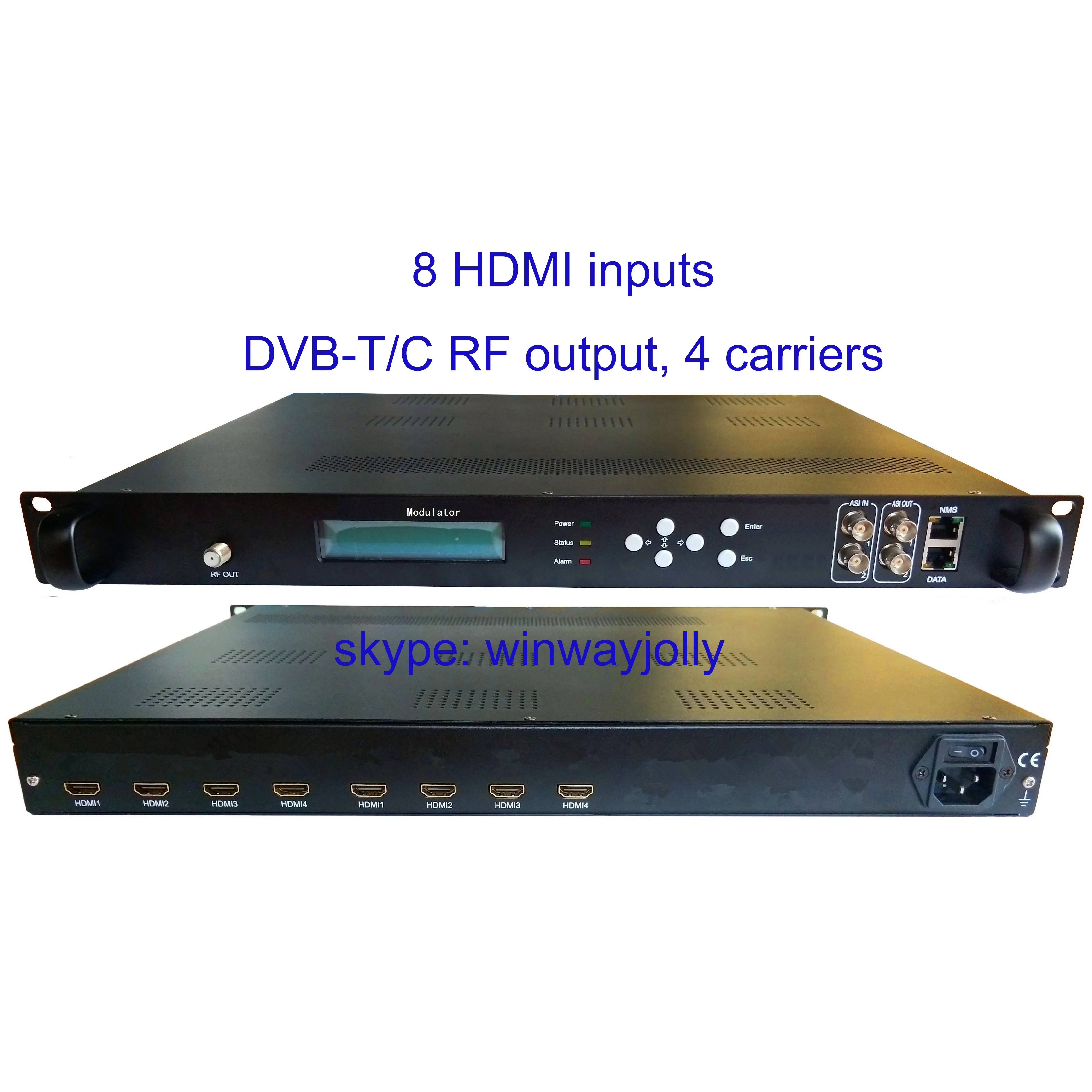 

1080P 12 HDMI to DVB-T encoder modulator Digital TV Headend DVB-T RF Modulator DWDM-4782I-8/12, 4 transponder