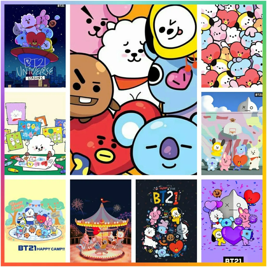 KPOP Idol Korea Boy Rapper Group Cute-Cartoon-bt21 Mosaic Cross Stitch Diamond Painting 5D DIY Art Wall Decoration New Arrivals