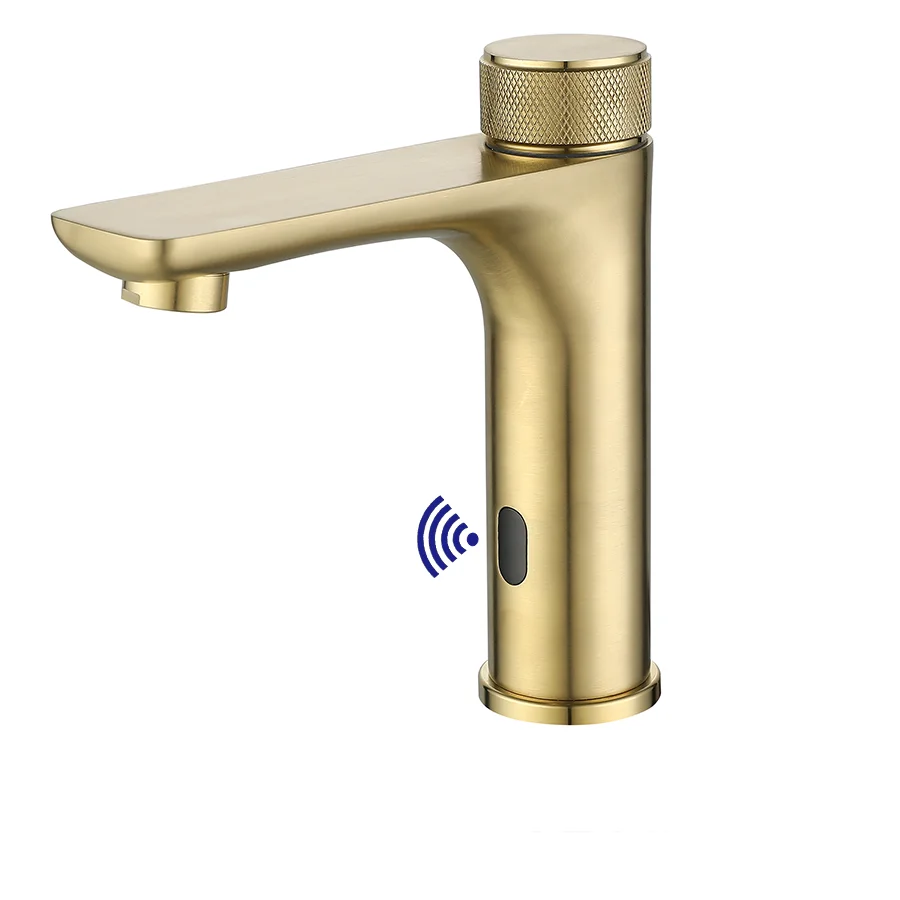 

Modern Auto Infrared Sensor Vanity Tap Smart Stainless Steel Brushed Gold Touchless Kitchen Sink Bathroom Basin Deck Gym Home