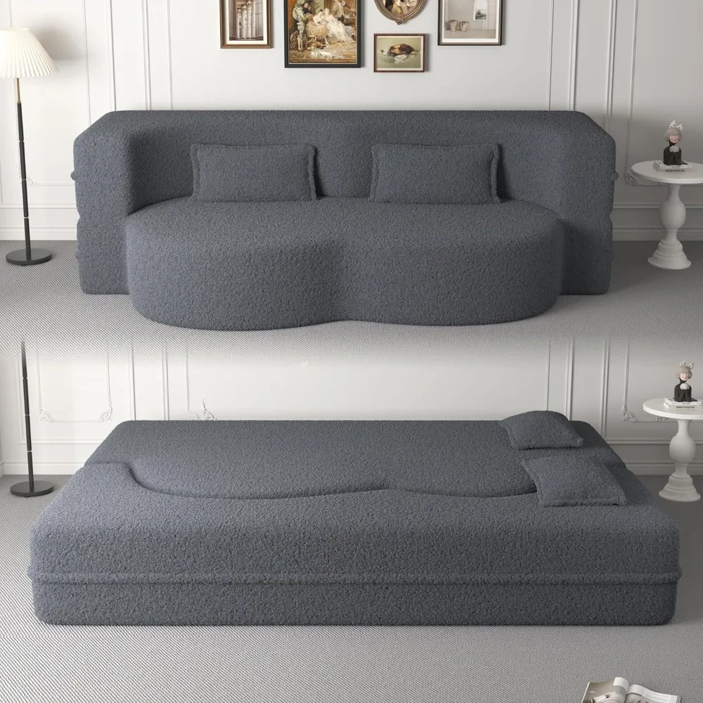 أريكة سرير من إسفنج الذاكرة، أريكة قابلة للتحويل بمقعد عميق مع وسائد، نوم مريح لغرفة المعيشة #4