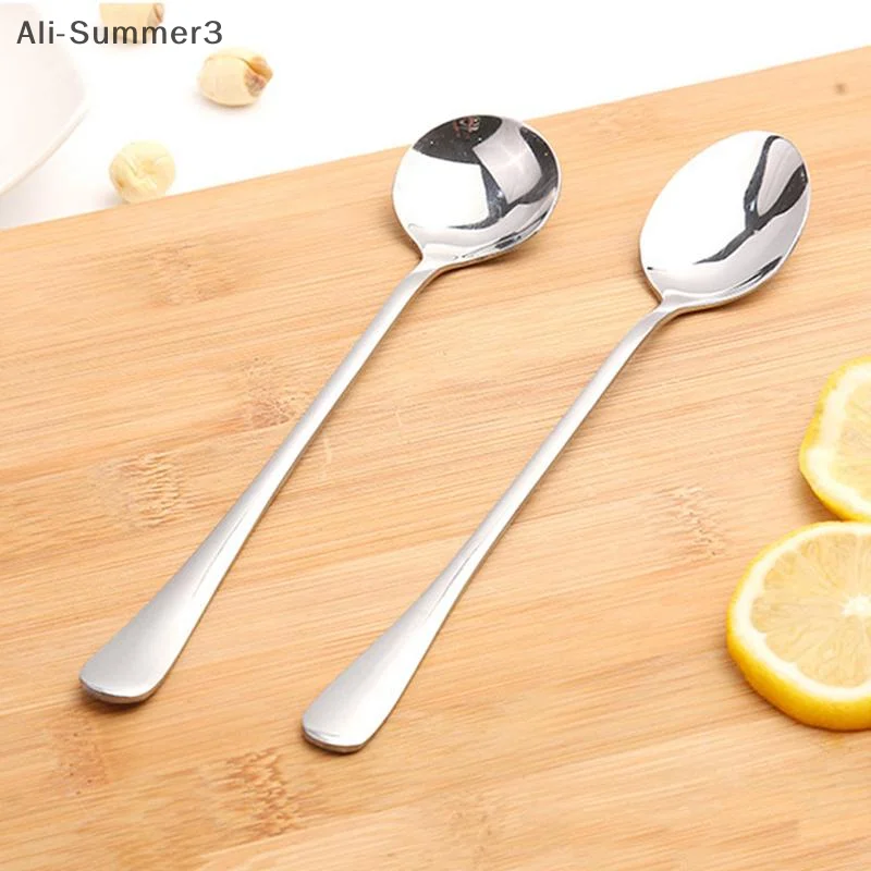 

Stainless Steel Spoon Long Handle Coffee Spoon Ice Cream Stirring Spoon Meal Tableware Spoon Household Dinner Spoon Fruit Fork