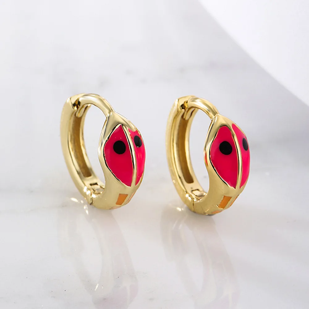 Korean Fashion Mini Lovely Enamel Rainbow Round Circle Hoop Earrings for Women Colorful Huggie Piercing Pendientes Jewelry Gifts