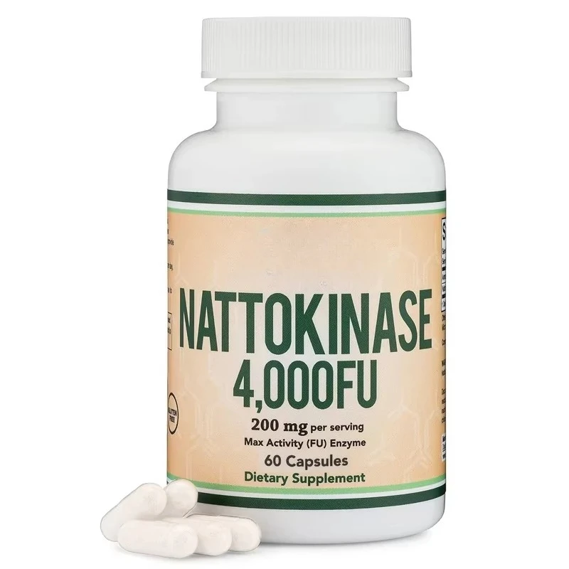 Suplemento Nattokinase 4000 porciones FU, 60 cápsulas (de Natto, Japón) enzima del sistema para soporte cardiovascular y circulatorio