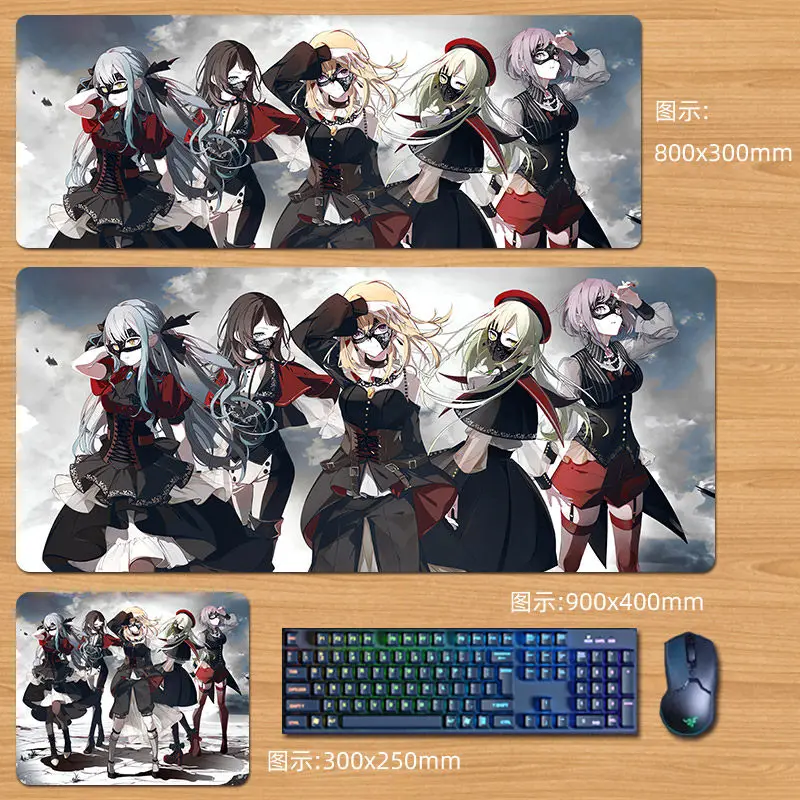 Pro Speed XXL BanG Dream Ave Mujica Anime Gaming-Mauspad Rutschfeste Gummi-Genähte Übergroße Schreibtischunterlage für PC-Gamer Langlebig