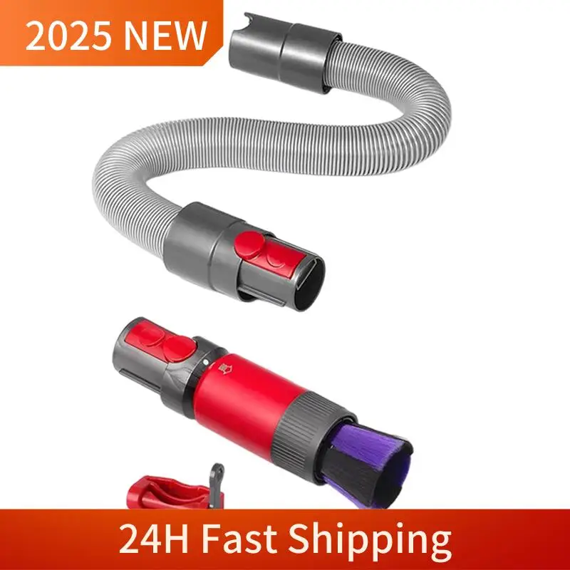 Vacuum Brush Attachment For Dyson V7 V8 V10 V11 V15, Soft Brush Cleaning Tool With Extension Hose And Trigger Lock Easy Install