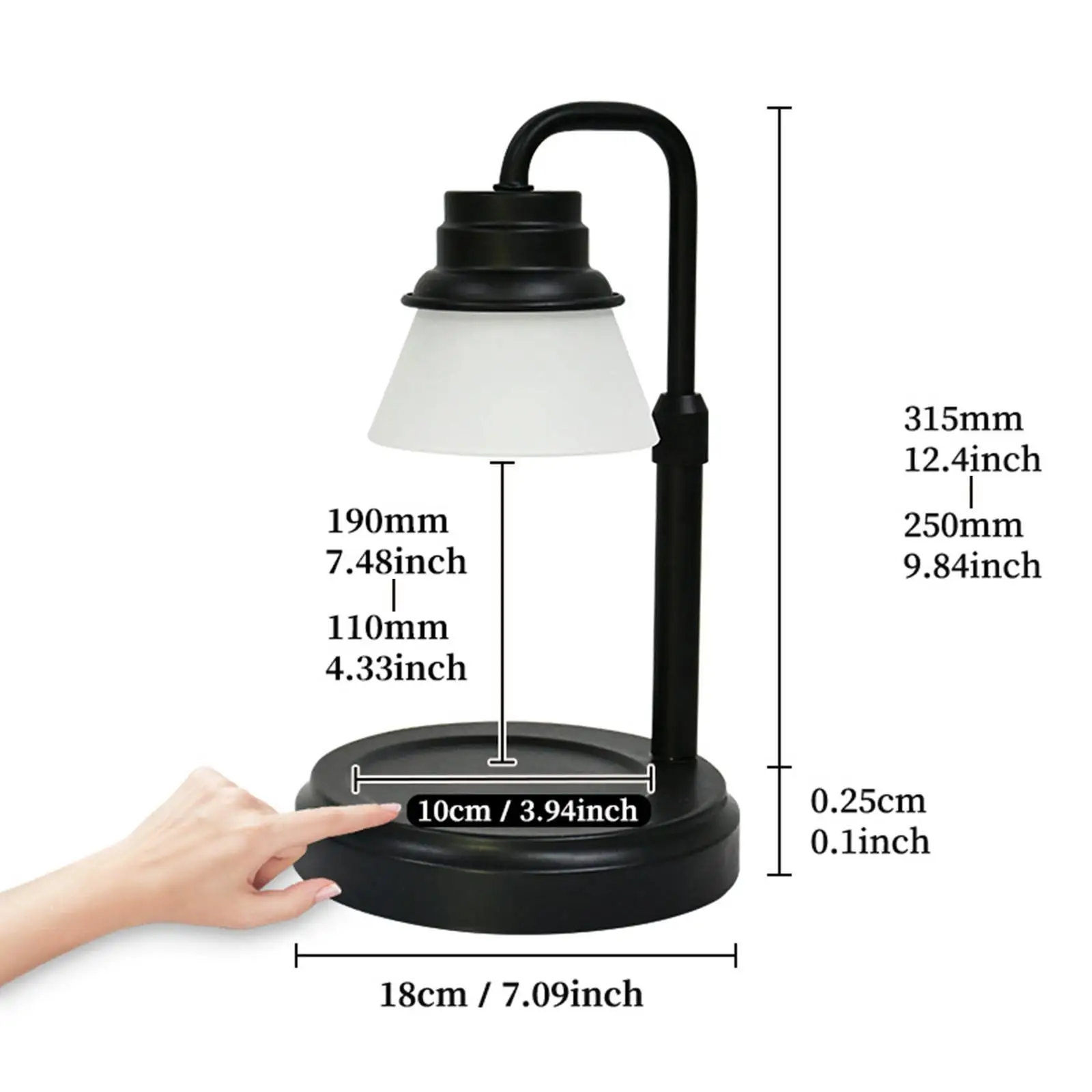 Retro Candle Warmer Lamp Electric Wax Melting Light Three Speed Brightness Adjustable Stem Burner for Home Desk Decor