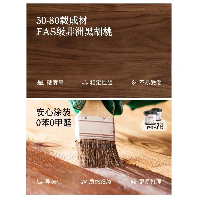 Black walnut solid wood tea table New Chinese high-end villa meeting guest tea table