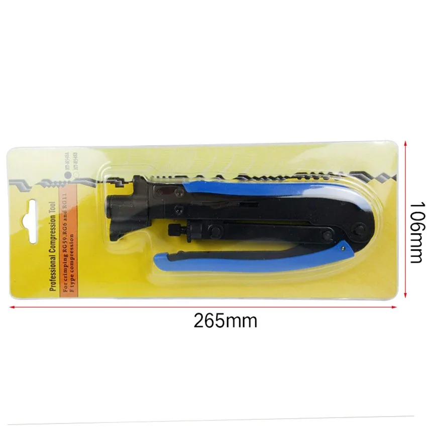 F, BNC, RCA Connector Tool RG59 RG6 RG11 Compression Tool Coaxial Cable Adjustable Cable Terminal Crimping Connector Tool