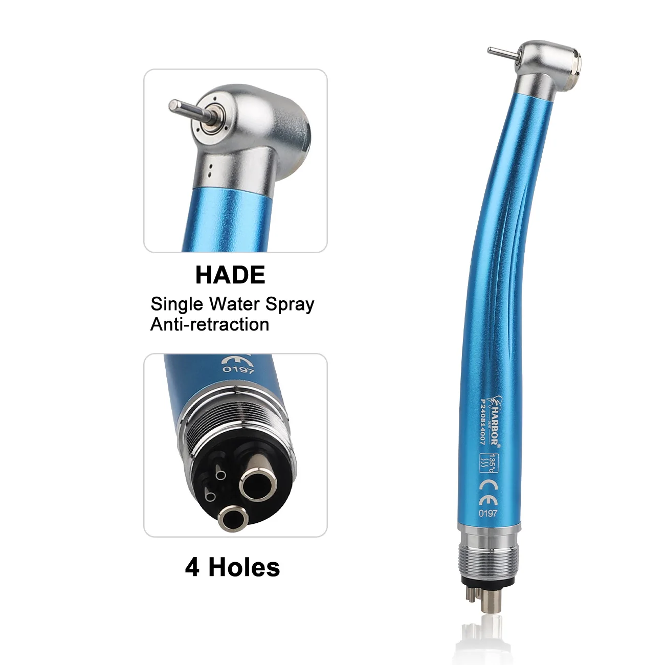Colorful High Speed Handpiece Air Turbine B2 M4 Ceramic Bearing Single Water Spray Standard Head Push Button Handpiece