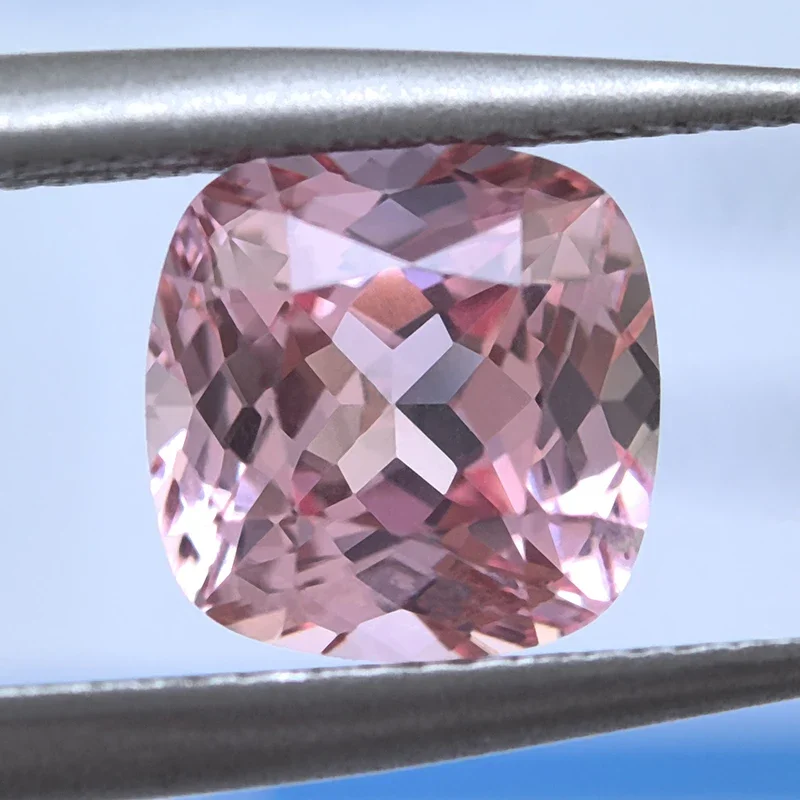 Lab Grown Sapphire Sunrise Pink Color Square Cushion VVS1 Charms Beads Diy Jewelry Making Materials Selectable AGL Certificate