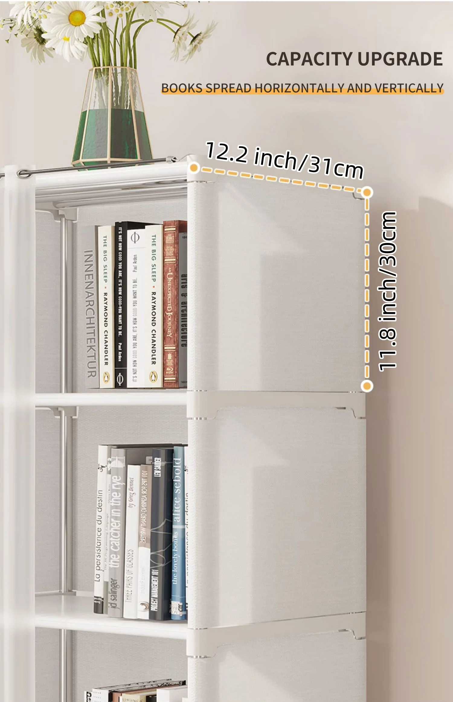 6-lagiger Schlafzimmer-Kleiderschrank, Aufbewahrungsregal, Kleiderschrank mit Vorhang – staubdichter Organizer für Steppdecken, Kleidung, Decken, Bücherschuhe – Detail 4