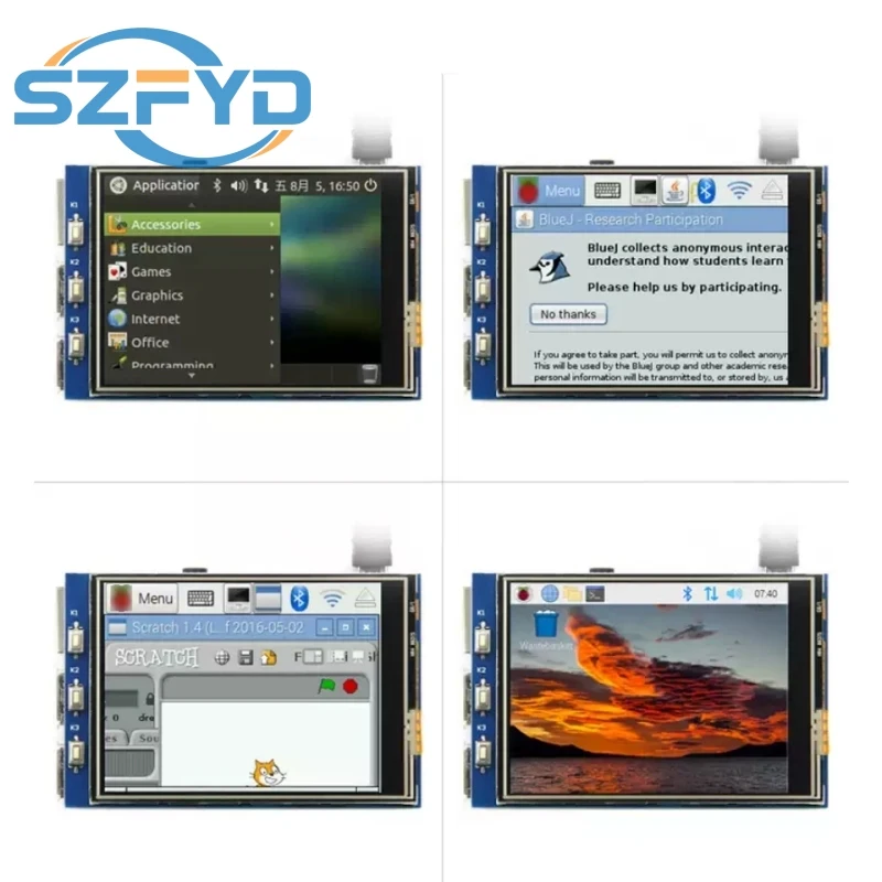 3.2 بوصة TFT 320x240 شاشة LCD تعمل باللمس شاشة عرض SPI واجهة وحدة الذكية LCD التوت بي 3B + /4 B نموذج B