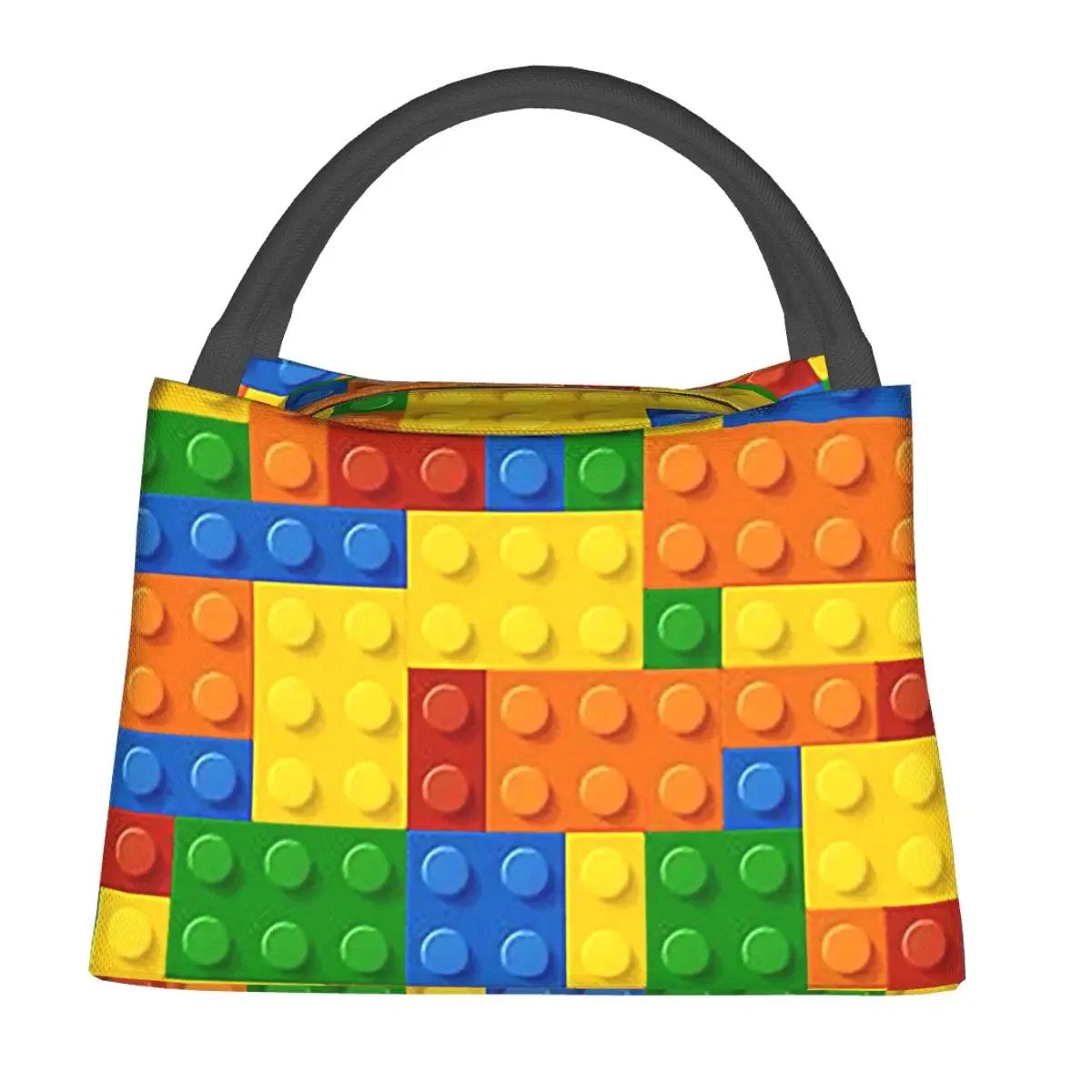 Building Blocks Construction Brick Insulated Lunch Bag for Women Kids Portable Food Boxes Thermal Lunch Box Tote