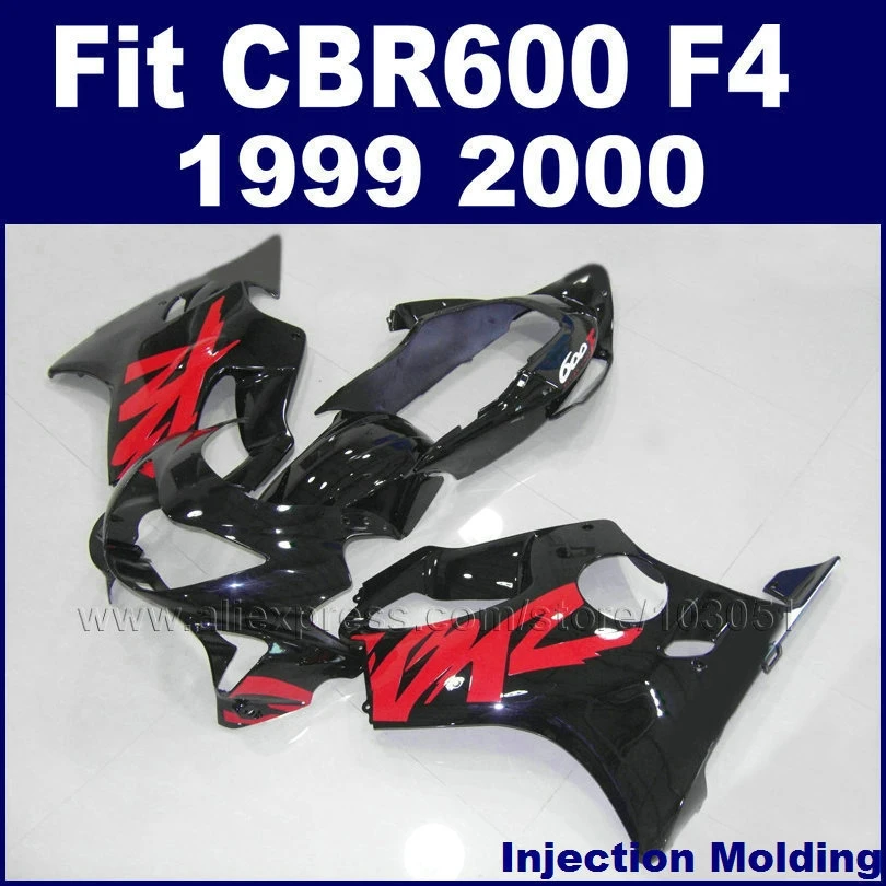 

New Customize motorcycle fairing sets for HONDA 1999 CBR600 F4 2000 CBR600F4 99 00 CBR600F black red fairngs parts