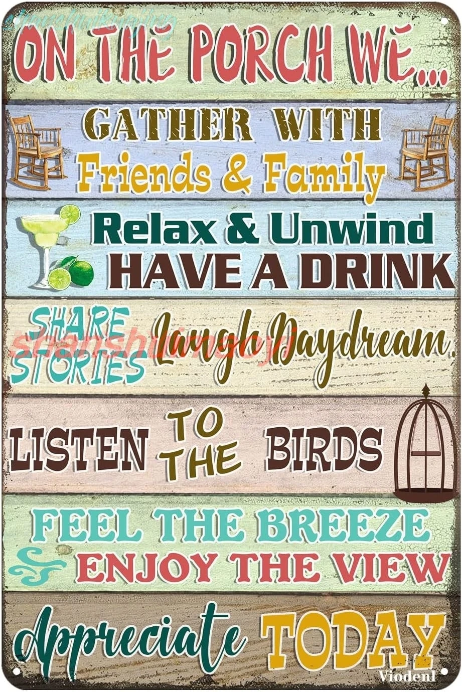 Vintage Metal Tin Sign Porch Rules Home Yard Decor Patio Pool Farmhouse Bar Coffee Outdoor Wall Decor Sign 12x8 Inches FGDD sign