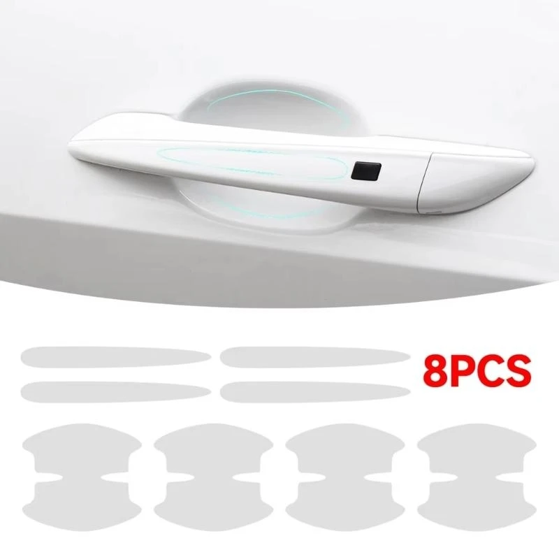 D5BE Car Exterior Door Handle Protector Transparent PVC Film Scratch Resistant Layer