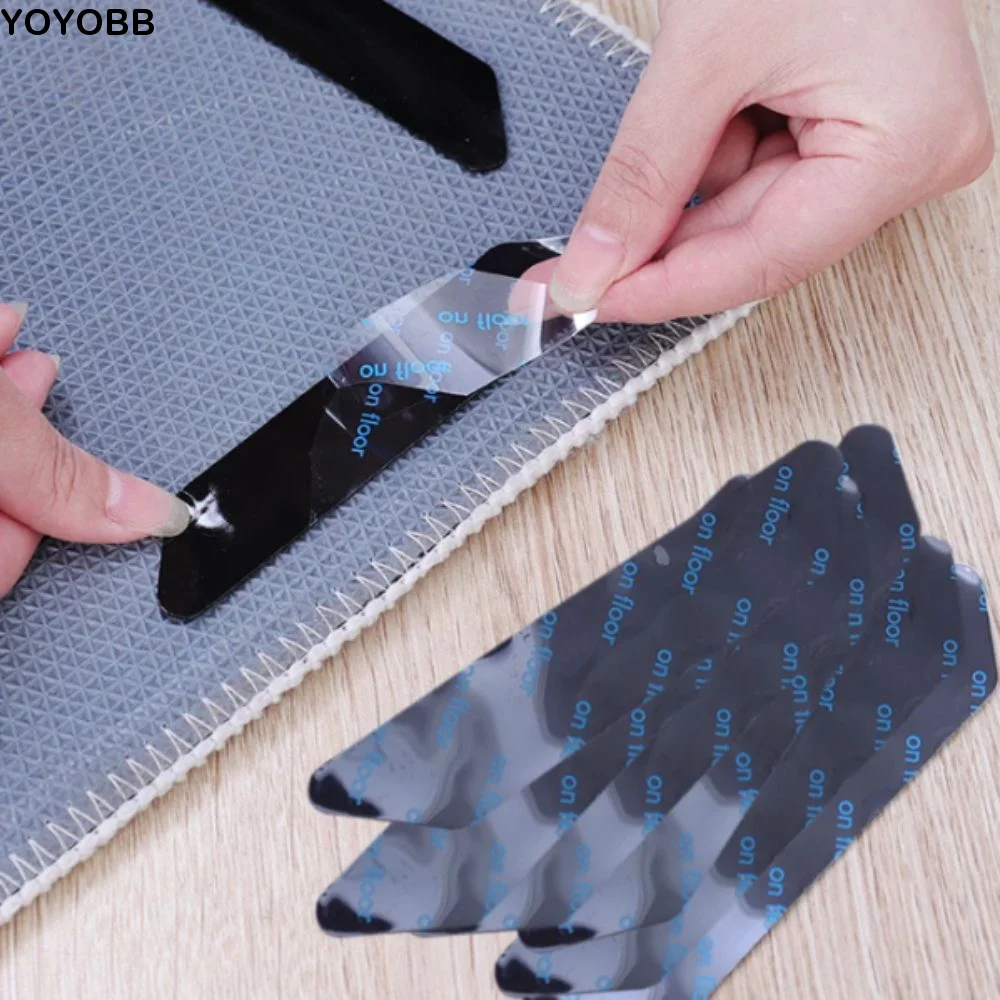 

Grippers Adhesive Non-Slip Tape Removable Reusable Anti-slip Mat Anti Curling Fixed Rug Pads Home Decor