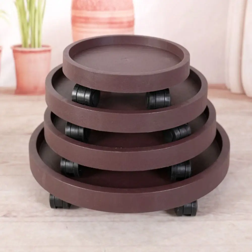 Movable Flower Plant Pot Tray With Water Tray Flower Plant Pot Base Plant Stand Base Whith 360-degree Rolling