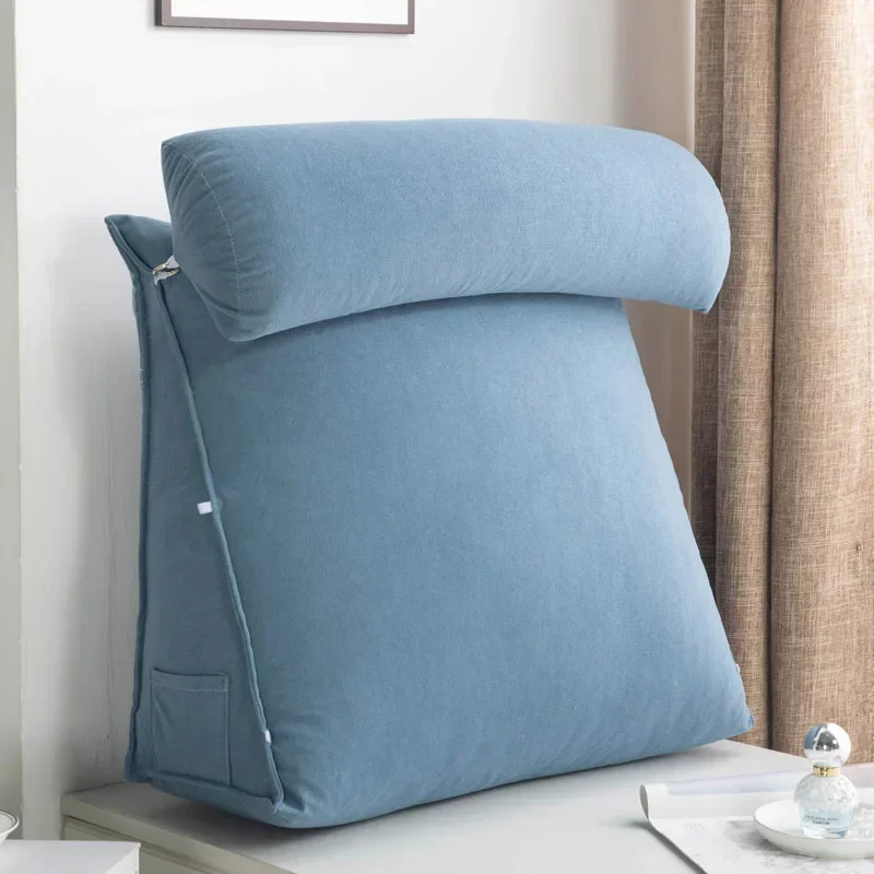 

1pc Chenille Wedges Pillow Reading Bedside Cushion Large Backrest Tatami Soft Bag Bed Sofa Triangle