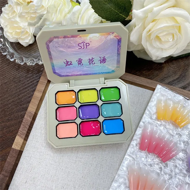 1 pz 9 colori solido smalto pat gel pittura gradiente gel luminoso creazione di nail art decorazione salone fai da te estate popolare