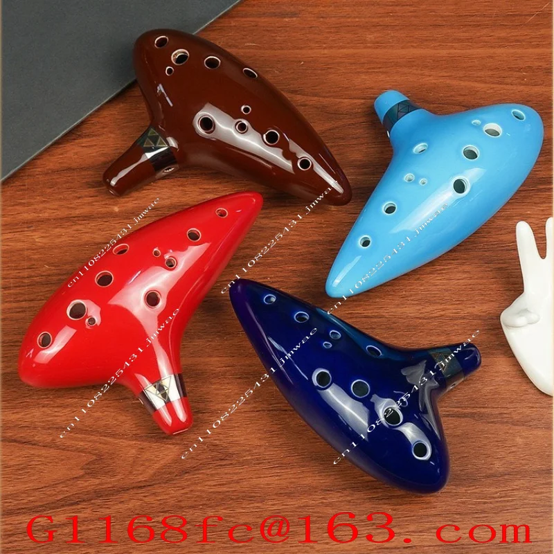 12-Hole Mid-tone C Key Ocarina, Playing Instrument Entry, Ironing, Porcelain Craftsmanship Ocarina Parts