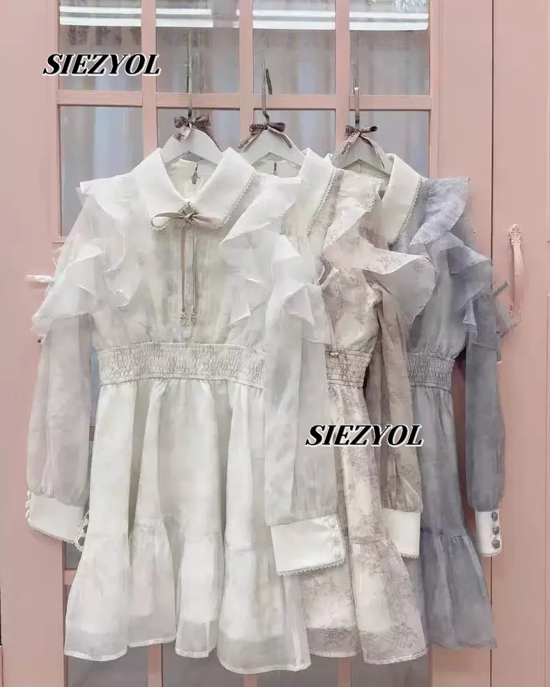 

Printing Short Dress Japanese Style Summer Mass Production Popular Style Sweet Girls High Waist Floral Ruffle Dress Vestido
