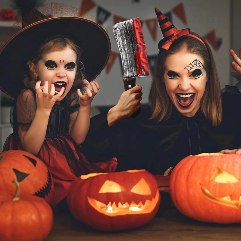سكين مزيف للهالوين فأس بلاستيكي للأطفال لعبة هدية رعب كوسبلاي دعائم حفلات لوازم تزيين الهالوين السعيدة